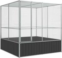 vidaXL Voliere Silbern 211x207x212 cm Stahl