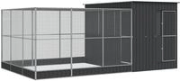 vidaXL Voliere mit Erweiterung Silbern 497x303x216 cm Stahl
