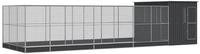 vidaXL Voliere mit Erweiterung Silbern 911x303x216 cm Stahl