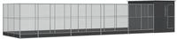 vidaXL Voliere mit Erweiterung Silbern 1118x303x216 cm Stahl