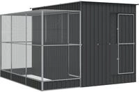vidaXL Voliere mit Erweiterung Silber 290 x 303 x 216 cm Stahl