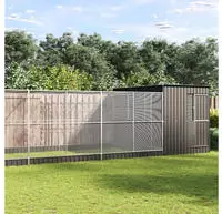 vidaXL Voliere mit Erweiterung Silbern 704x303x216 cm Stahl