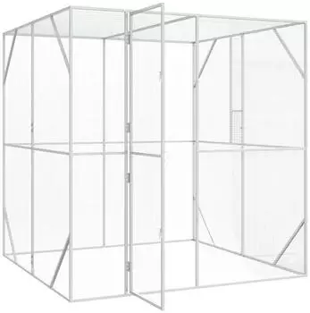 vidaXL Vogelk&auml;fig 209 x 202 x 214 cm verzinkter Stahl anthrazit