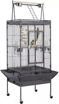 Yaheetech Vogelvoliere mit Sitzstange 81 x 77 x 174 cm