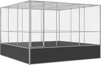 vidaXL Voliere Silbern 311x307x212 cm Stahl