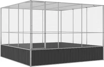 vidaXL Voliere 311x307x212 cm Stahl silber