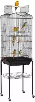 Yaheetech XXL Vogelbauer mit Freisitz und Ständer