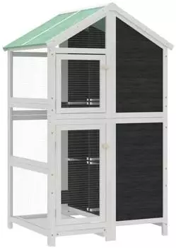 vidaXL Vogelhaus 97x81x152cm massives Kiefernholz grau