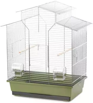 Duvo+ Vogelkäfig Natural Iza olivgrün/zinc