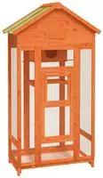 vidaXL Voliere Braun 91,5x53x170 cm Massivholz Kiefer