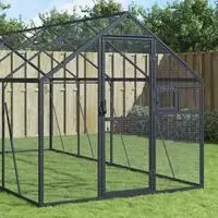 vidaXL Voliere Anthrazit 1,79x10x1,85 m Aluminium