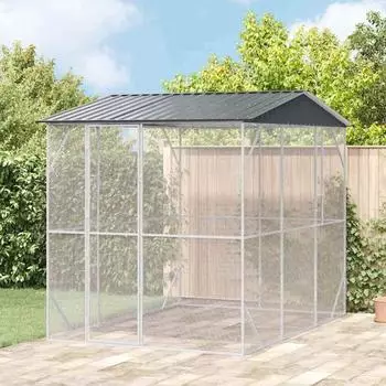 vidaXL Vogelk&auml;fig anthrazit 227x310x247cm, verzinkter Stahl (3325160)