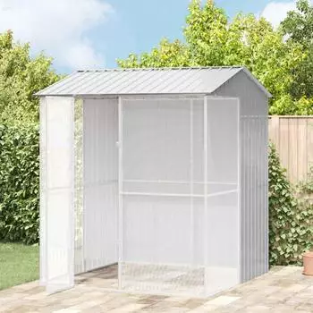 vidaXL Vogelk&auml;fig verzinkter Stahl grau 215x210x247cm (3325175)