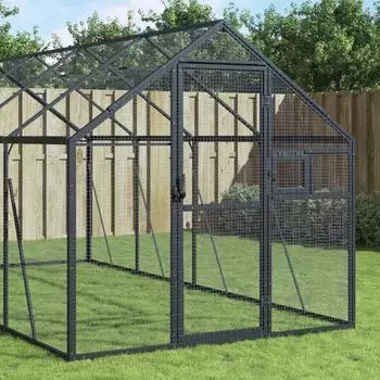 vidaXL Voliere Aluminium anthrazit 1,79x8x1,85m (3155805)