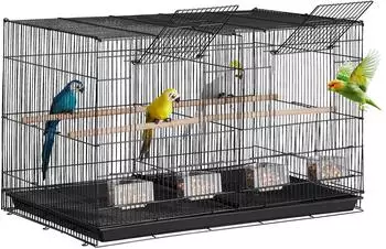 VEVOR Vogelkäfig für Wellensittiche 760x465x465mm schwarz