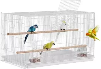 VEVOR Vogelkäfig für kleine Papageien 760x460x455mm, weiß