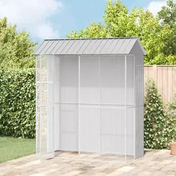 vidaXL Vogelk&auml;fig verzinkter Stahl grau 215x110x247cm (3325173)