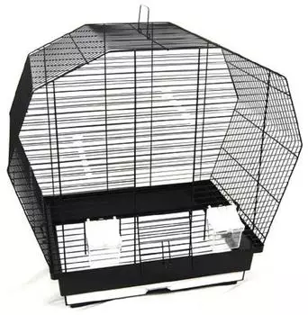 Ollesch Vogelheim Vogelkäfig für Sittiche, schwarz, 57cm