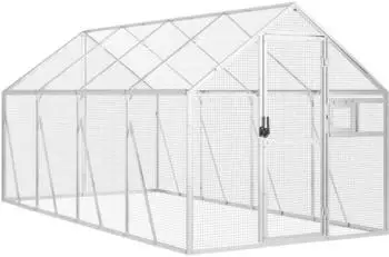 vidaXL Voliere Aluminium silber 1,79x4x1,85m (3155797)