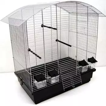Ollesch Vogelkäfig Ula mit Zubehör, chrom/schwarz