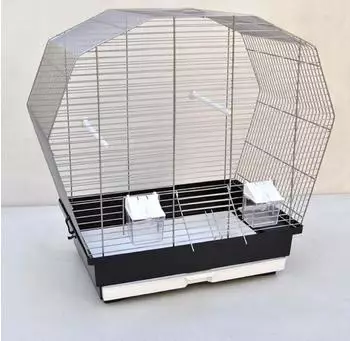 Ollesch Vogelheim Vogelkäfig für Sittiche, chrom/schwarz, 57cm