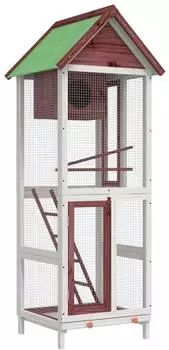 vidaXL Vogelhaus Kiefernholz massiv, mokka, 60x58,5x160cm