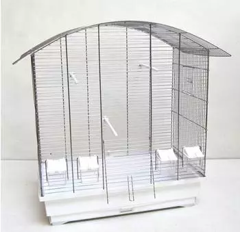 Ollesch Vogelkäfig Ula mit Zubehör, chrom/weiß
