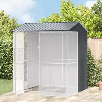 vidaXL Vogelkäfig verzinkter Stahl anthrazit 215x210x247cm (3325174)