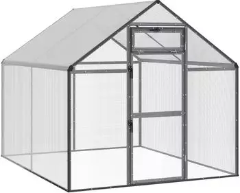 vidaXL Vogelkäfig anthrazit 181,5x221x173,5cm (42036857)