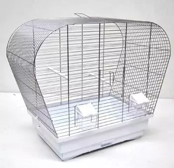 Ollesch Vogelheim Vogelkäfig für Sittiche, chrom/weiß, 60cm