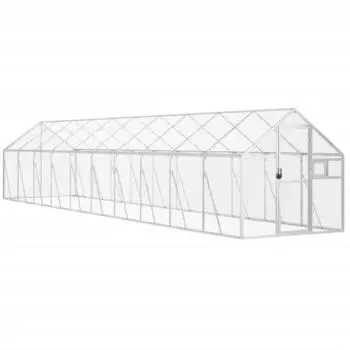 vidaXL Voliere aus Aluminium, silber, 1,79x10x1,85m