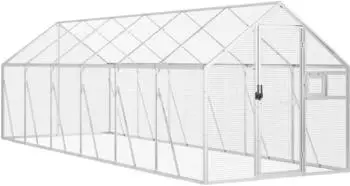 vidaXL Voliere Aluminium silber 1,79x6x1,85m