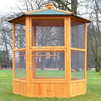 Zooprinz Vollholz Vogelvoliere und verzinktem Draht