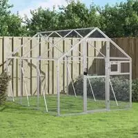 vidaXL Voliere Silbern 1,79x3x1,85 m Aluminium