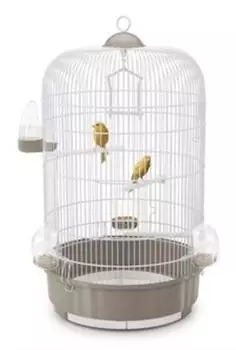 IMAC Vogelkäfig Luna taupe/weiß