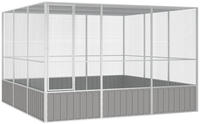 Vidaxl - Vogelk&auml;fig Grau 302,5x324,5x211,5 Cm Verzinkter Stahl