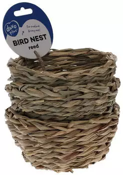 Duvo+ Brutnest für Vögel mit Haken aus Schilf 15 cm