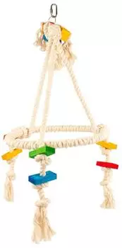 Duvo+ Vogelspielzeug Pyramide mit Würfeln und Seil