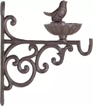Esschert Wand-Vogeltränke/-Futterstation Gusseisen rostbraun (FB538)