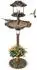 Costway Vogeltränke mit Solarleuchte und Blumentopf, 110cm, bronze