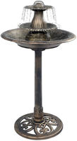 vidaXL Vogelbad mit Springbrunnen Bronzen 50&times;91 cm Kunststoff