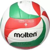 Molten Volleyball V4M1500, Trainingsball, gr&uuml;n/rot/wei&szlig;, 260 Gramm, Gr&ouml;&szlig;e 4