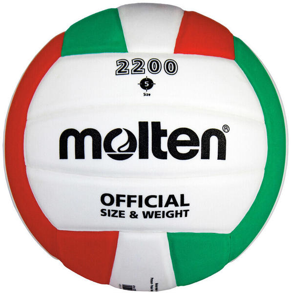 Molten Volleyball Trainingsball V5M2200 Weiß/Grün/Rot Gr. 5