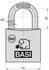 Basi V50 Profilzylinder-Vorhangschloss 50mm Messing gleichschließend (V5091-0050-0011)