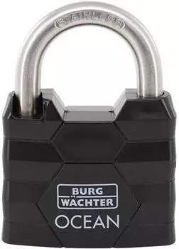Burg W&auml;chter Ocean 490 Ni 50 Zylinder-Vorh&auml;ngeschloss Messing, schwarz (42150)
