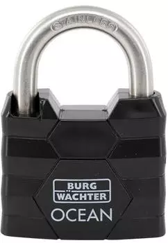 Burg W&auml;chter Ocean 490 Ni 50 Vorh&auml;ngeschloss schwarz, 50mm (42151)