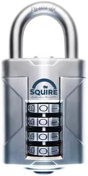 Squire Vulcan 4-Rad-Kombinationsvorhängeschloss Gehärteter Stahl 50mm (VULCAN COMBI 50)