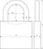 ABUS Titalium 64TI Vorhängeschloss 50mm, Bügelhöhe 80mm (79479)