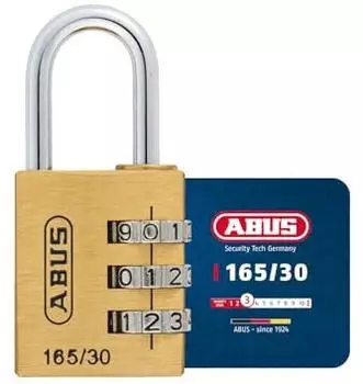 ABUS Zahlenschloss 165/30 Vorhängeschloss Messing 3-stellig (165/30)