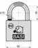 Basi VHS 612 Vorhangschloss 4er-Set 60mm gleichschließend Messing (4x6120-6001-6005)